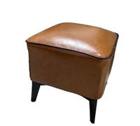 AMYSTY Reposapies Sofa Taburete Reposapiés De Cuero Tapizado con Estructura Madera Maciza For Sala Estar Reposa Pies para Sala De Estar(Bruin)