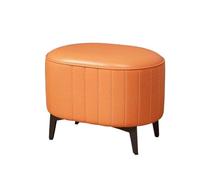 AMYSTY Reposapies Sofa Taburete Reposapiés De Estilo Minimalista con Estructura Madera Tapizada Y Múltiples Funciones Reposa Pies para Sala De Estar(Oranje)