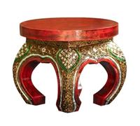 AMYSTY Reposapies Sofa Taburete Reposapiés De Madera Tallada Tailandesa, Mesa Centro For Sala Estar, Taburete Pequeño Reposa Pies para Sala De Estar(26cm)