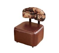 AMYSTY Reposapies Sofa Taburete Reposapiés Giratorio Retro con Respaldo Tapizado For Sala De Estar Reposa Pies para Sala De Estar(Bruin)