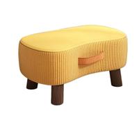 AMYSTY Reposapies Sofa Taburete Reposapiés Pequeño De Forma Bonita con Marco Madera Y Asa Portátil Reposa Pies para Sala De Estar(Yellow)