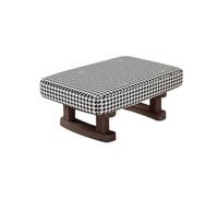 AMYSTY Reposapies Sofa Taburete Reposapiés Rectangular, Taburete Acolchado, Decoración del Hogar Reposa Pies para Sala De Estar(Black)