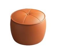 AMYSTY Reposapies Sofa Taburete Reposapiés Redondo De Cuero, Versátil Y Cómodo For El Hogar Reposa Pies para Sala De Estar(Oranje)