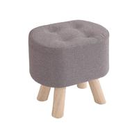 AMYSTY Reposapies Sofa Taburete Reposapiés Tapizado En Lino Y Algodón For La Entrada del Salón Reposa Pies para Sala De Estar(Gray)