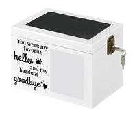 AMYSTY Urna Cenizas Recuerdo Urnas De Madera para Cenizas, Urna para Mascotas con Marco Fotos, Caja Recuerdo Conmemorativo Cremación para Funerarias Decorativa(White)