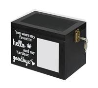 AMYSTY Urna Cenizas Recuerdo Urnas De Madera para Cenizas, Urna para Mascotas con Marco Fotos, Caja Recuerdo Conmemorativo Cremación para Funerarias Decorativa(Black)