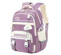 Amythe Mochila Escolar Adolescente Niña, Mochilas Ligera y Transpirable para Instituto Chicas de 10 a 14 años, Mochila Casual de Moda para Viajar con Colgante, Morado