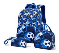 Amythe Mochila Escolar Niños Clases de 3 a 9 3 piezas Grande Set, Azul