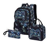 Amythe Mochila Escolar Niños Clases de 3 a 9 3 piezas Grande Set, Negro