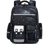 Amythe Mochila escolar para Niños 1º-5º Curso, Mochila Ergonómica para Niños con Reflectantes, Mochila Escolar para 6-12 Años, Impermeable 25L, Negro luz de estrellas