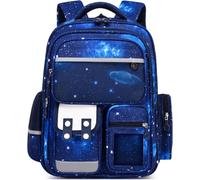Amythe Mochila escolar para Niños 1º-5º Curso, Mochila Ergonómica para Niños con Reflectantes, Mochila Escolar para 6-12 Años, Impermeable 25L, Azul luz de estrellas