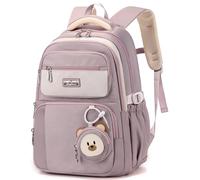 Amythe Mochila para Niñas de Primaria, 40L Mochilas Escolares para Adolescentes, Mochila Infantil Ligera y Adorable, Mochila de Viaje Casual para Chicas, Apta para Carrito, Morado
