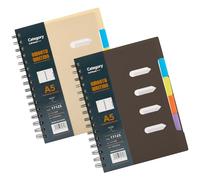 Amythe Pack de 2 Cuaderno Espiral A5 para Estudiantes, 105 Hojas/210 Páginas Rayadas para Tomar Apuntes en Universidad, Oficina o Escuela, Papel de 80 g/m², 158 * 215mm