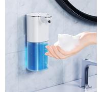 Amyzavls Dispensador de jabón automático, 1500 mAh, montaje en pared, sin contacto, 400 ml, dispensador de jabón automático con sensor, recargable por USB, dispensador de jabón de espuma para baño,