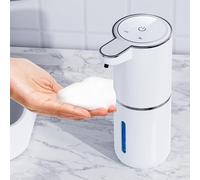 Amyzavls Dispensador de jabón automático,montaje en pared,sin contacto,380 ml,dispensador de jabón eléctrico con sensor,recargable por USB,dispensador de jabón de espuma para baño,cocina,oficina