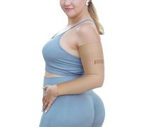 AMZAM® Manga de compresión médica para brazo para mujeres y hombres, compresión graduada de 15-20 mmHg con banda de silicona para alivio del dolor, linfedema, edema, hinchazón, artritis, color beige L