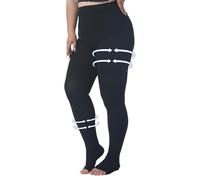 AMZAM® Medias de compresión médica para mujeres y hombres, medias de compresión graduada de 15-20 mmHg, medias de compresión opacas sin dedos de los pies, medias de apoyo alto para edema, venas