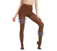 AMZAM Medias de compresión, unisex, puntera abierta, 15-20 mmHg, medias de compresión graduadas, opacas, 15-20 mmhg, punta cerrada, marrón, XX-Large