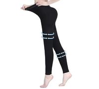 AMZAM Medias de compresión, unisex, puntera abierta, 15-20 mmHg, medias de compresión graduadas, opacas, 15-20 mmhg, negro sin pies, 5XL