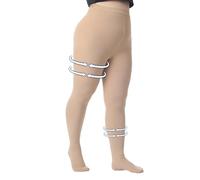 AMZAM Medias de compresión, unisex, puntera abierta, 15-20 mmHg, medias de compresión graduadas, opacas, 15-20 mmhg, punta cerrada, beige, 3X-Large
