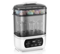 AMZBABYCHEF Rilizador y secadora de biberones, secador de vapor eléctrico para biberones, sanitizador y secadora de biberones 4 en 1, ajuste universal para todos los biberones, pantalla táctil LED