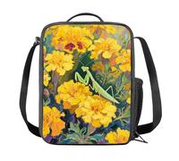 Amzbeauty Bolsa de almuerzo para niños, con correa ajustable, aislada, forro fácil de limpiar, diseño ligero y duradero, para escuela, viajes, oración, mantis