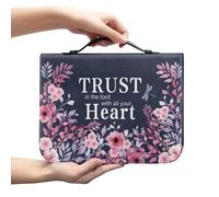 Amzbeauty Bolsa de cuero para la Biblia para hombres y mujeres, material duradero que se adapta a Biblias estándar, diseño floral, corazón, ideal para llevar a la iglesia a diario