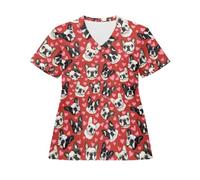 Amzbeauty Camisetas de enfermería para mujer del Reino Unido, Corazones de bulldog, S