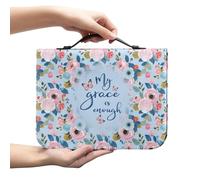 Amzbeauty Funda de Biblia para mujer, bolsa de Biblia con asa y bolsillo de almacenamiento, organizador de la Biblia, estuche de transporte, regalo de arte cristiano, estampado de mariposa