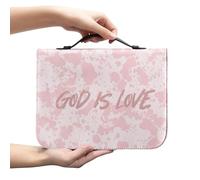 Amzbeauty Funda para Biblia de piel sintética con cremallera y asa superior, regalo cristiano con impresión de Dios es amor