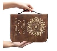 Amzbeauty Funda para la Biblia para mujeres y hombres, funda de transporte de libros, funda protectora de cuero, regalo cristiano para Dios tan amado el mundo, impresión