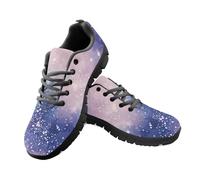 Amzbeauty Zapatillas de correr para hombre, ligeras, transpirables, para caminar, deportes, tenis, Acuarela Galaxy Rosa Morado, 38 2/3 EU