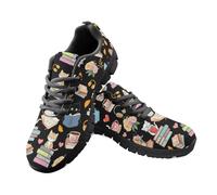 Amzbeauty Zapatillas de correr para hombre, ligeras, transpirables, para caminar, deportes, tenis, Book Cat Floral Cozy, 42 1/3 EU