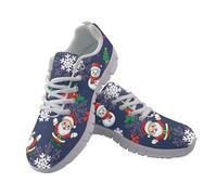Amzbeauty Zapatillas de deporte para mujer, informales, transpirables, para correr, ligeras, de malla suave, para gimnasio, entrenamiento, Bonito Papá Noel, 40 EU