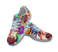 Amzbeauty Zapatillas deportivas ligeras de malla para mujer, transpirables, modernas, para correr, Guitarra colorida, 37 EU