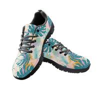 Amzbeauty Zapatillas deportivas ligeras para hombre, con cordones, para correr, caminar, bádminton, gimnasio, tenis, deportes atléticos, Monstera acuarela, 42 2/3 EU