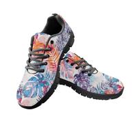 Amzbeauty Zapatillas deportivas para correr para hombre, zapatillas deportivas para caminar, ligeras, transpirables, atléticas, tenis y entrenamiento, Hoja tropical de acuarela, 42 1/3 EU