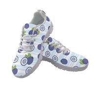 Amzbeauty Zapatos deportivos con cordones para mujer, transpirables, para correr, caminar, tenis ligeros, cómodos, de malla, para gimnasio, entrenamiento, Blueberry Stripe Azul Claro, 41.5 EU