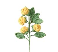 AMZBNEIDI Crochet Flower Bouquet,Flores de Punto, Rosas Artificiales de Punto de Ganchillo, Multicolor, 10x40 cm, Paquete de 10(5)