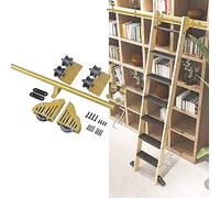 AMZBNEIDI Escalera telescópica Multiusos Kit de herrajes for Escalera rodante, Sistema de riel Deslizante, Rodillo de Piso y Extensiones de 3.3 a 20 pies, Varios tamaños(6.6ft/200cm Track Kit)