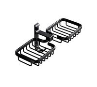 AMZBNEIDI jabonera de Pared, Jabonera de Pared de Aluminio sin Perforaciones, Soporte for Esponja y jabón con 2 Ganchos, for baño, Ducha, Cocina y fregaderos.