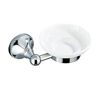 AMZBNEIDI jabonera de Pared, Jaboneras de Pared de cerámica esmerilada, Soporte for jabón, Bandeja de Almacenamiento, Accesorios de baño de Cromo Pulido(A)