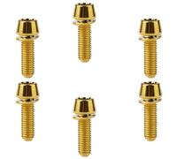 AMZBNEIDI Tornillos de Cabeza de botón Socket Cap. Bolts, 6 uds Tornillos de Titanio de tamaño M5 Tornillos de Cabeza cónica hexagonales Allen for Bicicleta con arandela Azul M5 * 20(Gold,M5*18)