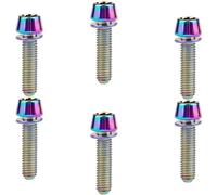 AMZBNEIDI Tornillos de Cabeza de botón Socket Cap. Bolts, 6 uds Tornillos de Titanio de tamaño M5 Tornillos de Cabeza cónica hexagonales Allen for Bicicleta con arandela Azul M5 * 20(Rainbow,M5*20)