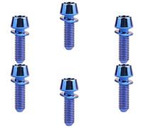 AMZBNEIDI Tornillos de Cabeza de botón Socket Cap. Bolts, 6 uds Tornillos de Titanio de tamaño M5 Tornillos de Cabeza cónica hexagonales Allen for Bicicleta con arandela Azul M5 * 20(Blue,M5*16)