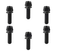 AMZBNEIDI Tornillos de Cabeza de botón Socket Cap. Bolts, 6 uds Tornillos de Titanio de tamaño M5 Tornillos de Cabeza cónica hexagonales Allen for Bicicleta con arandela Azul M5 * 20(Black,M5*18)