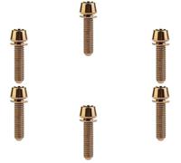 AMZBNEIDI Tornillos de Cabeza de botón Socket Cap. Bolts, 6 uds Tornillos de Titanio de tamaño M5 Tornillos de Cabeza cónica hexagonales Allen for Bicicleta con arandela Azul M5 * 20(Coppery,M5*20)