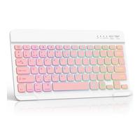 AMZBOSS Teclado inalámbrico, teclado Bluetooth, teclado para iPad portátil, compatible con iOS, Android, Windows, iPhone, iPad, Samsung, Lenovo, Huawei y otros, para oficina y estudio (iluminado