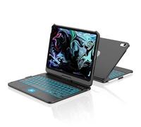 aMZCaSE para iPad 10th 2022/A16 11th Generation 2025(10.9/11 Pulgadas) Funda con Funda de Teclado,Touch para Funda de 10/11th Generación -360 °Giratorio y Sostenedor de lápiz,diseño ES (Negro)