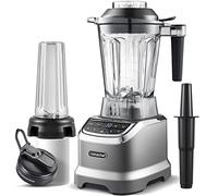 AMZCHEF 1800W Batidora de Vaso 2-EN-1,Batidora Smoothie Profesional de 1,85 litros con 6 cuchillas,Batidora de Vaso Individual 600ml BPA de 1,85L y 600ml para 2 Modos de Mezcla
